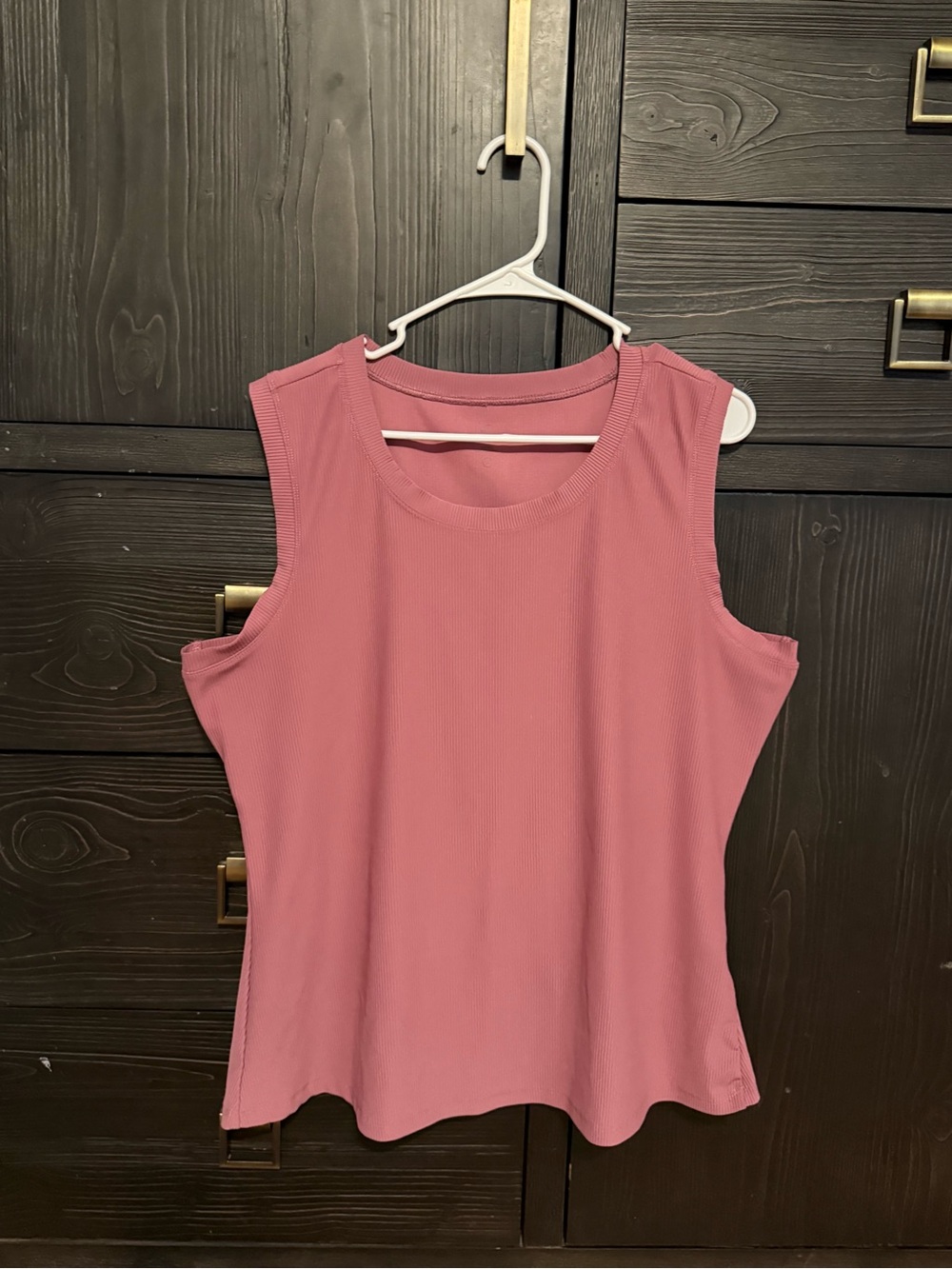 Ribbed Sleeveless Tank Top in Dusty Rose